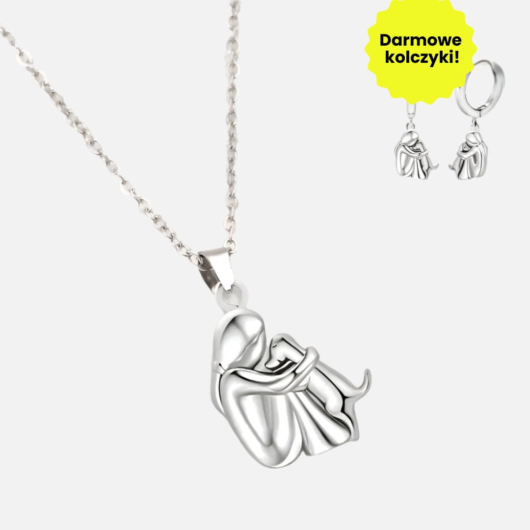 Naszyjnik z wisiorkiem w kształcie uścisku + kolczyki w zestawie – oferta limitowana Nowak