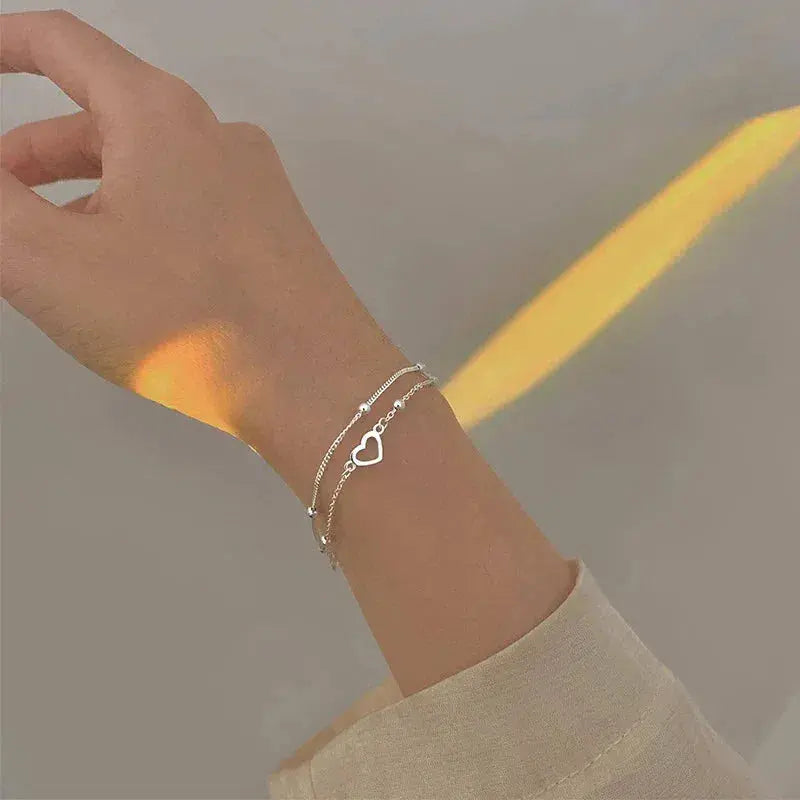 Srebrna Bransoletka w Kształcie Serca z Możliwością Dostosowania