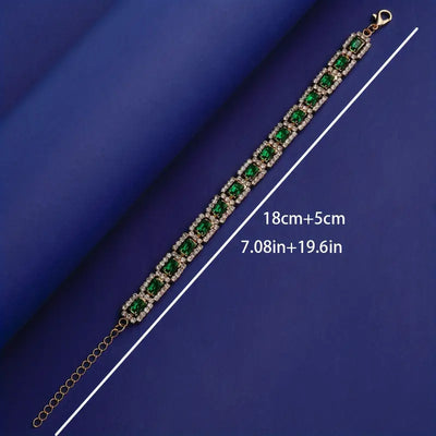 Nowak™ | Złota bransoletka z zielonym akcentem Emerald